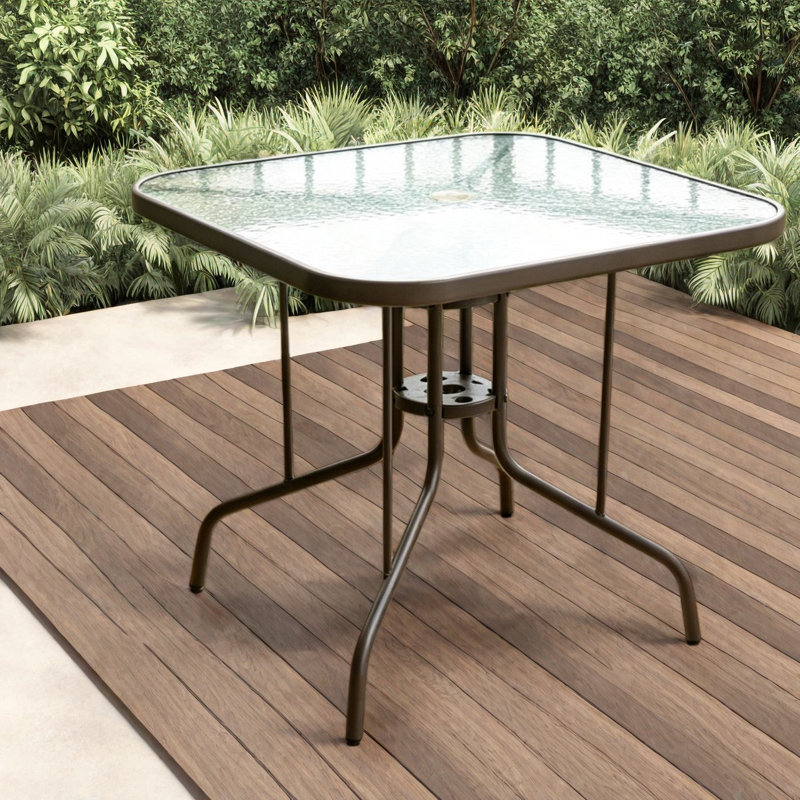 Tables de patio compactes, salle à manger d'extérieur moderne en acier trempé de 35 pouces