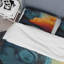 Teal Orange Op Art Rhythmic Illusion II - Abstract Duvet Cover Set-19282224