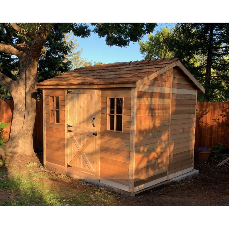 Cabana 10 ft. W x 8 ft. D Western Red Cedar Wood Traditional Storage Shed