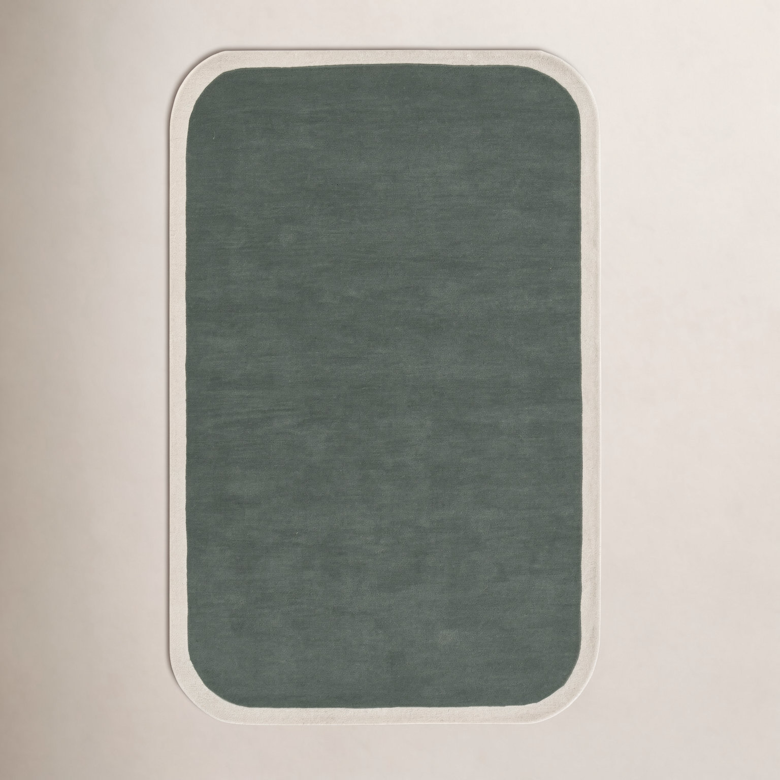 Hermione Green Beige Hand-Tufted Wool Rug, Rectangle 2' x 4'