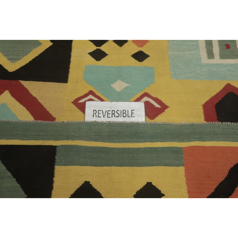 Tapis oriental à motif géométrique kilim 9 x 12