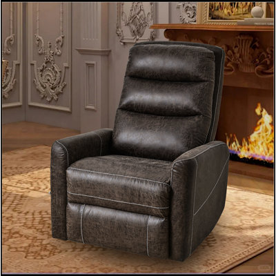Swivel Glider Rocker Recliner Chair For Nursery,Manual Swivel Rocking Recliner,Mordern Home Theater Seating Soft  Reclining Chairs For Living Room,Brown
