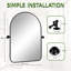 91×61 cm Arched Metal Framed Pivot Wall Mirror Bathroom Mirror Dresser Mirror-451279604-451279606