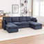 Canapé modulaire en U avec repose-pieds 6 pièces Wilroy-2000353405