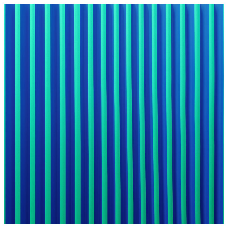 Tapis de bain bleu à rayures verticales, 24in W x 17in L