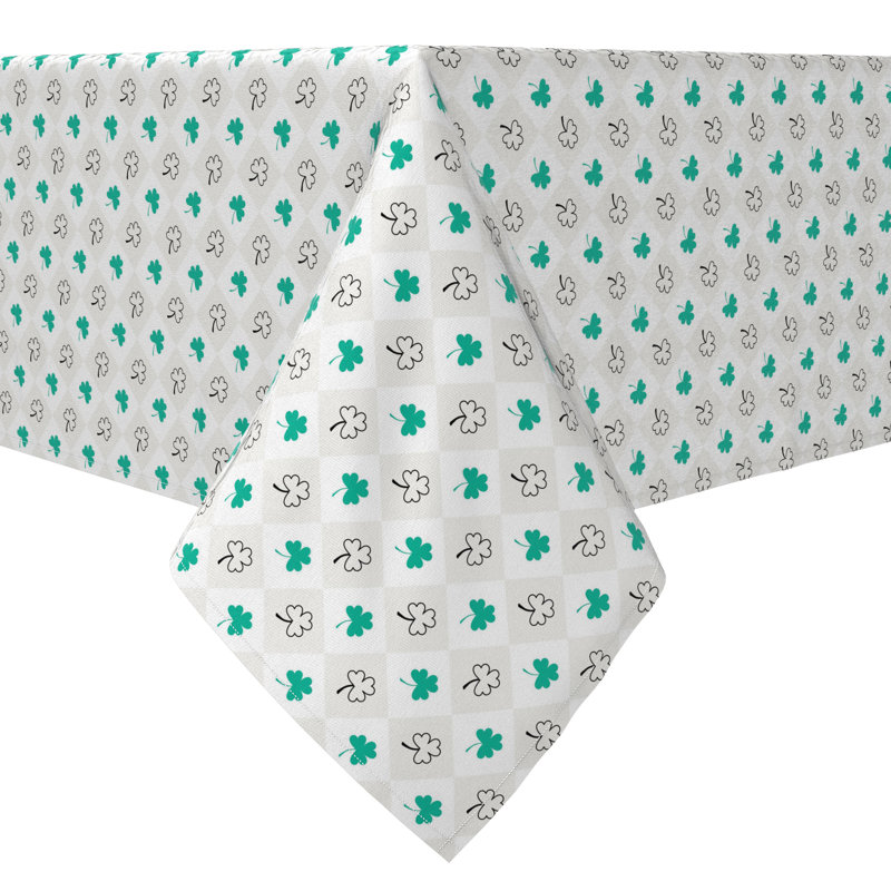Rectangular Floral Cotton Twill Tablecloth
