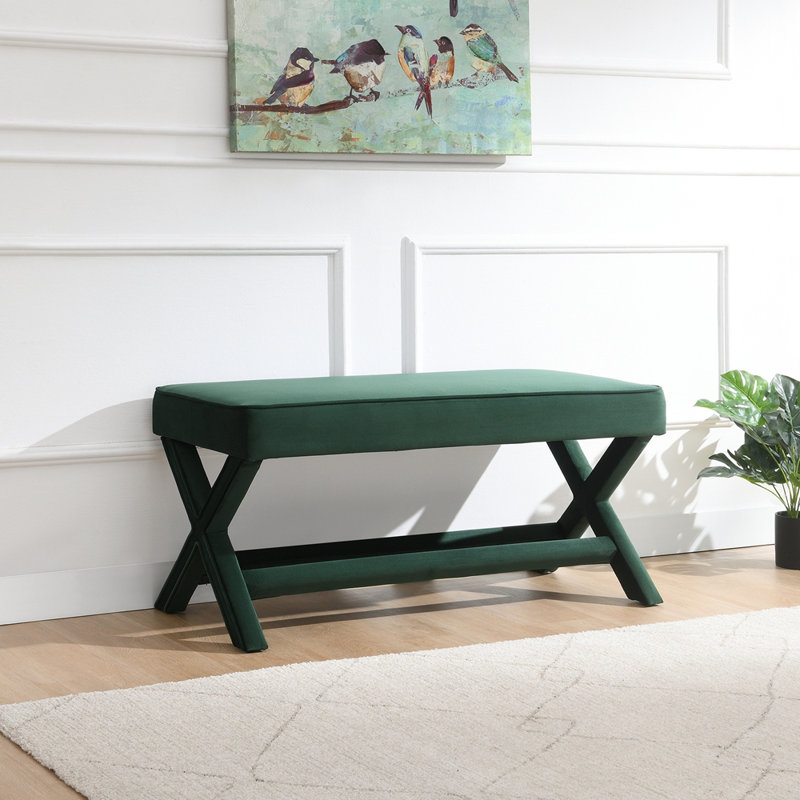 Double banc Comfort recouvert de velours, Vert