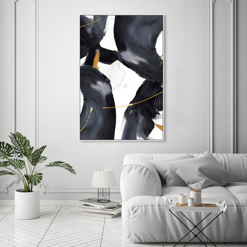 Amani 3 - Peinture sur toile, Toile avec cadre blanc, H 54 po x l 36 po