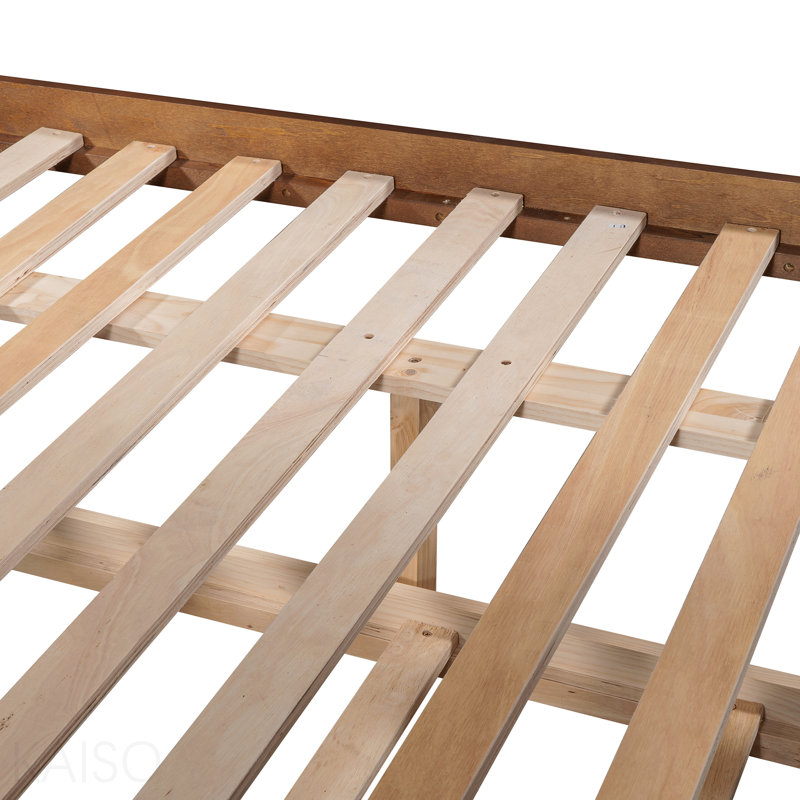 Lit superposé double au-dessus de double avec lit gigogne simple, noyer, Walnut
