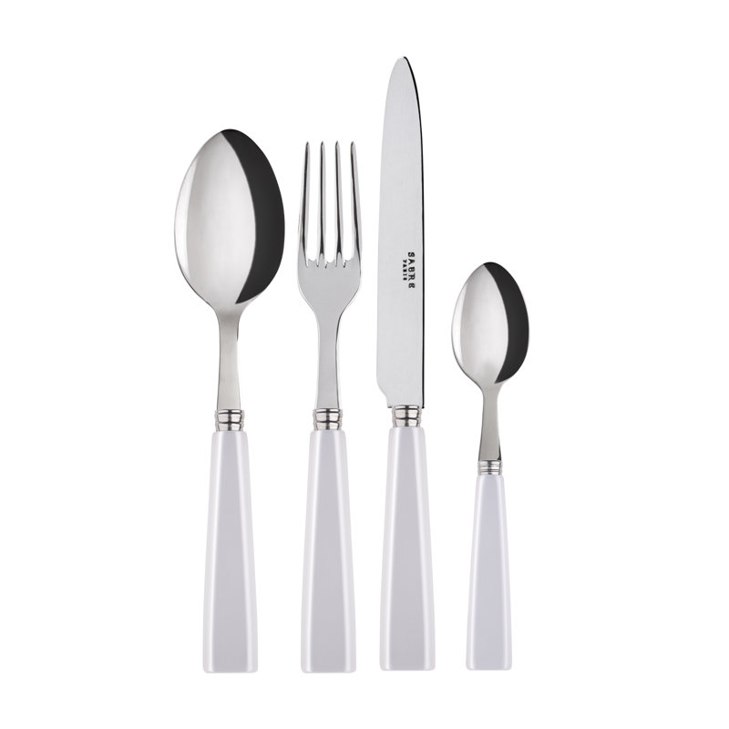 Icone 4 - Piece Stainless Steel Flatware Set - Service for 1, White