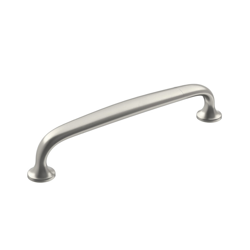 Poignée de meuble arquée Amerock Renown 5-1/16 pouces (128 mm) d'entraxe, nickel satiné, 5 1/16", Nickel satiné