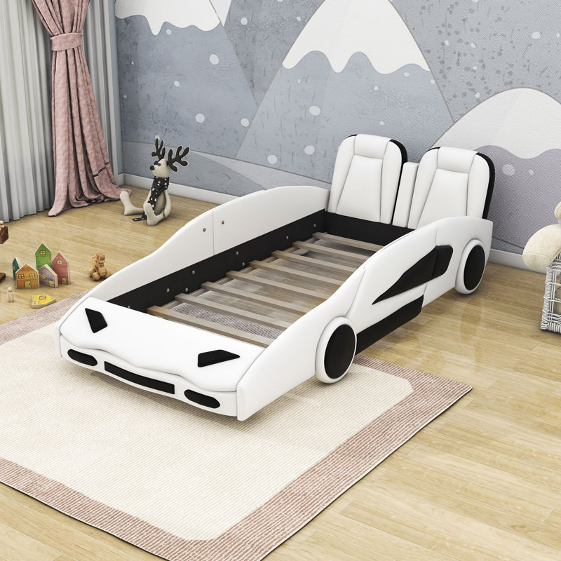 Twin Wood Car Bed, White