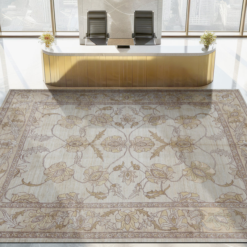Tapis ivoire de haute qualité noué à la main Sultanabad