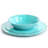 Laurie Gates Mauna 12 Piece Round Melamine Dinneware Set in Tiffany Blue
