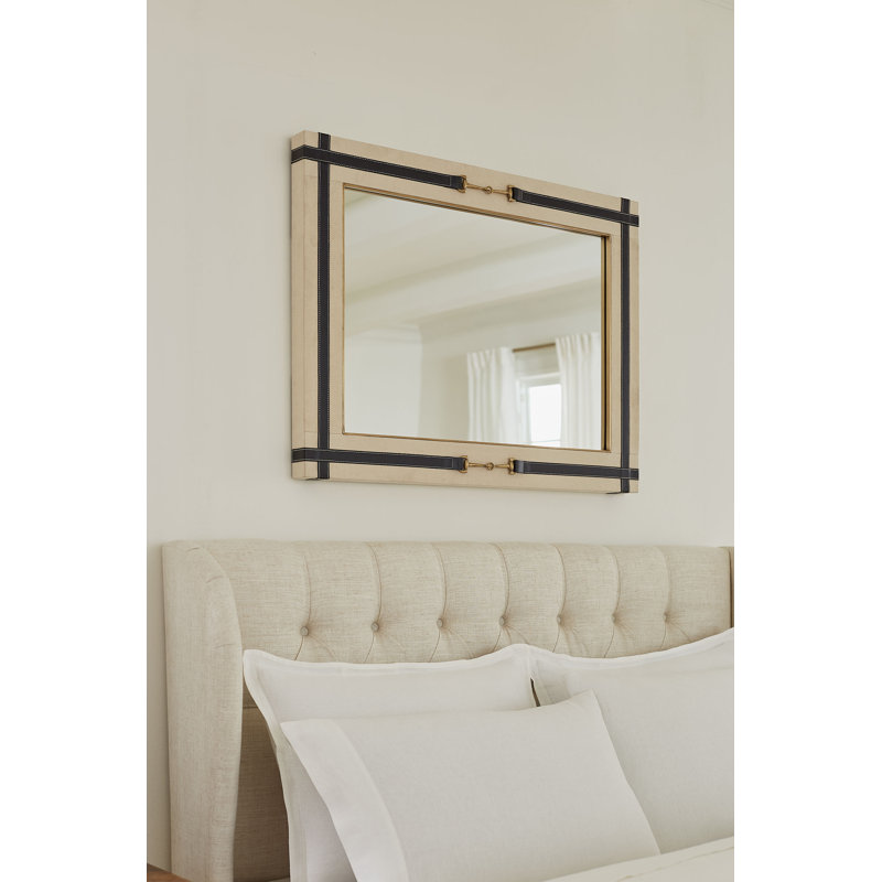 Buckley Rectangle Leather Mirror, Tan/Natural