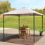 Pavillon de jardin ouvert 10 pi x 10 pi avec structure en acier et plateau en polyester Darla