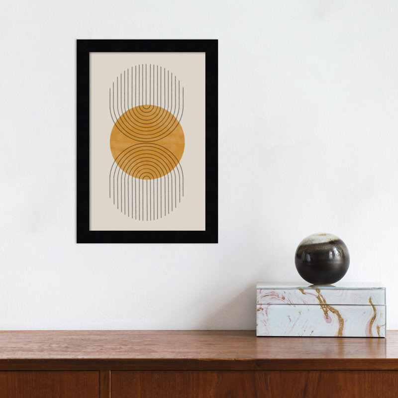 «Perfect Point Yellow» par le studio d'art mural MIUUS, Cadre noir, H 13 po x l 9 po x P 1 po