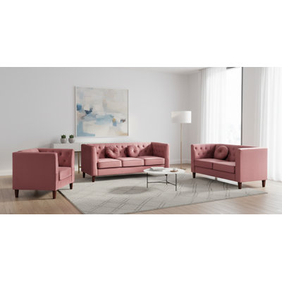 3 piece velvet Chair, Loveseat and sofa set