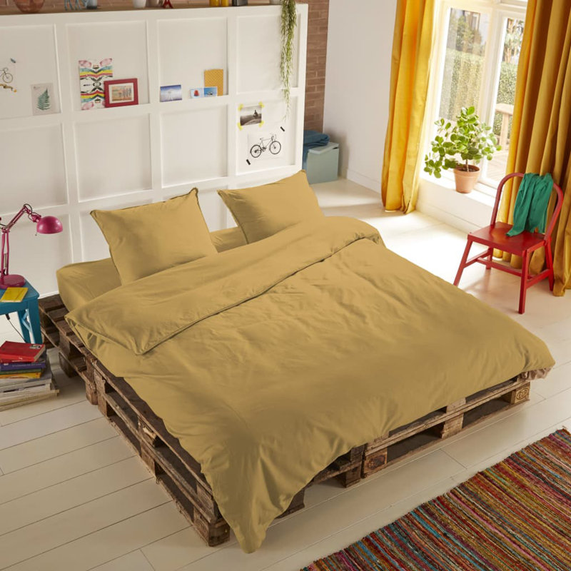 Good Morning Duvet Cover Uni, 200 x 220cm Duvet Cover + 2 Pillowcases (60x70), Yellow