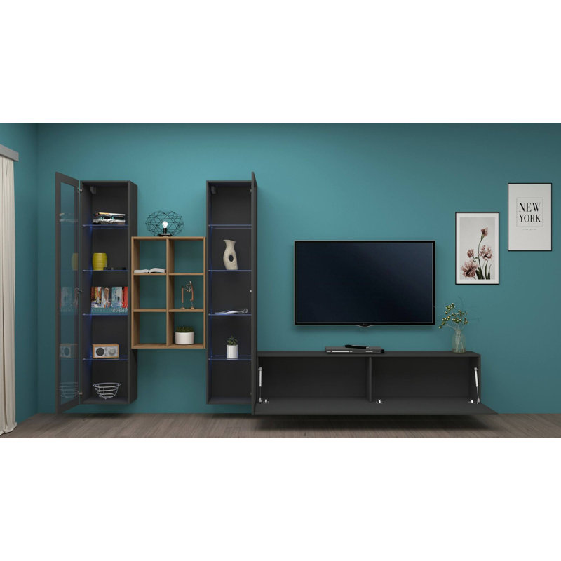 Cathalia Rectangle Accent Cabinet, Anthracite