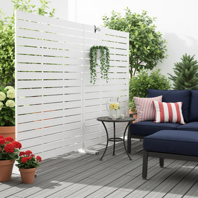 Set of 2 72"H Freestanding Outdoor Privacy Fence Screen Decorative Outdoor Divider for Patio Garden Pool