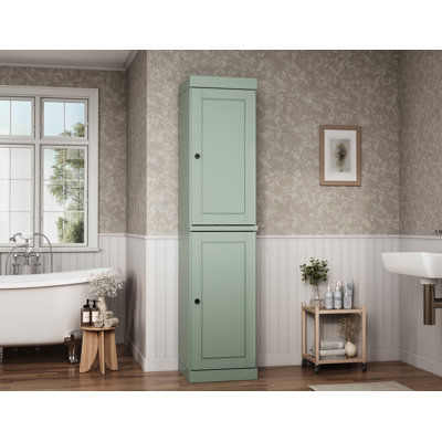 Palace Imports 100% Solid Wood Bathroom Storage Cabinet, Raised Panel Doors, Adjustable Shelves, 16.5" Wide, 71.5" Tall
