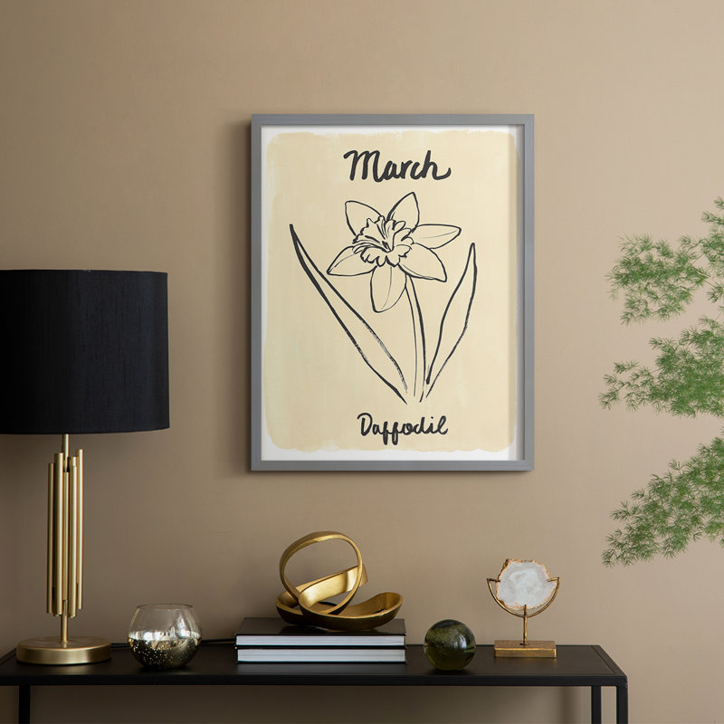 «Naissance mois III», reproduction encadrée - bois massif, H 30 po x l 24 po, Gris