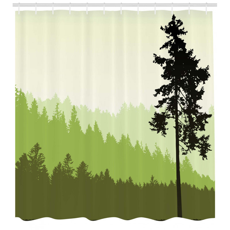 Rideau de douche simple à fond en pin de la nature Azbane, H 75 po x l 69 po