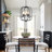 Black Cage Chandelier 6-Light, Matte Black Industrial Pendant Light, Adjustable 33"-89" Height, Modern Farmhouse Lighting for Dining Room Kitchen Island, ETL Listed