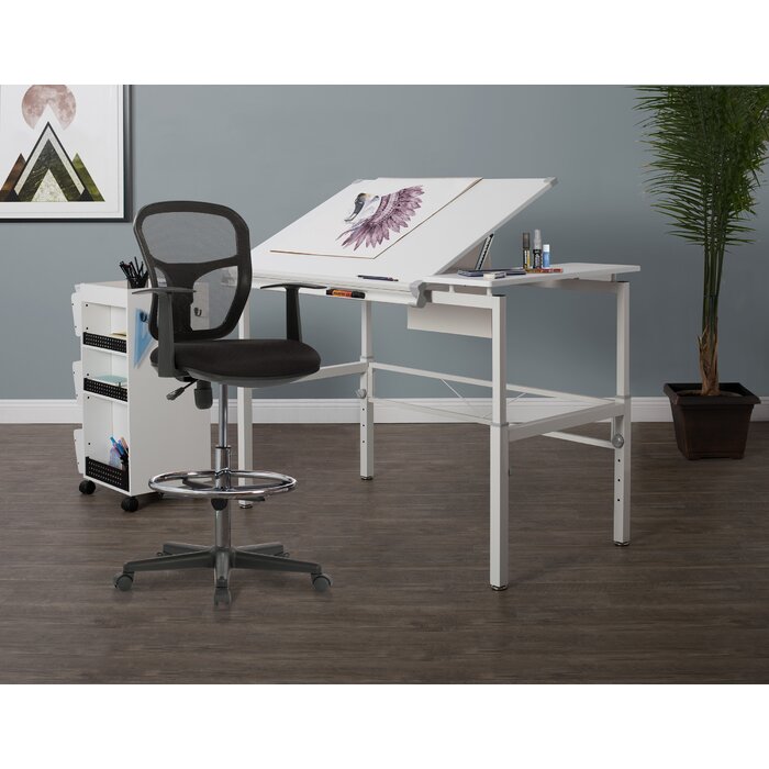 Inbox Zero Cowie Adjustable Metal Base Drafting Table & Reviews | Wayfair