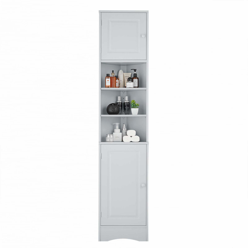 Armoire de rangement haute multifonctionnelle, Gris