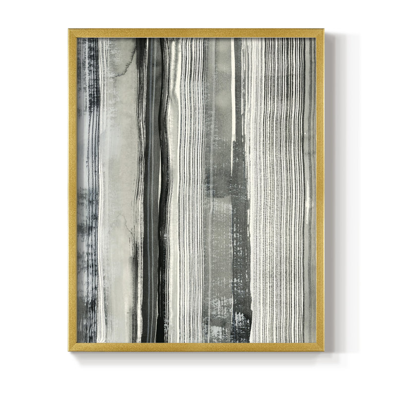 Impression encadrée «Differing Parallels II» - bois massif, H 10 po x l 8 po, Or