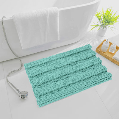 Lasse Super Soft Striped Water Absorbent Rectangle Non-Slip 2 pieces Bath Rug Set
