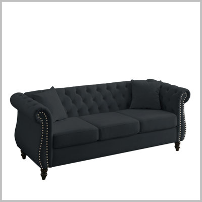 Canapé Chesterfield Modern avec capitonnage et accoudoirs arrondis