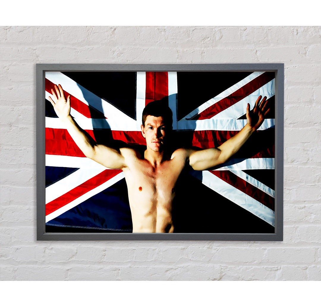 Ricky Hatton Britische Flagge - Einzelner Bilderrahmen Kunstdrucke auf Leinwand