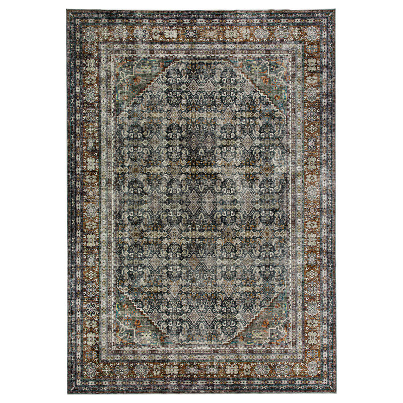 CYNTHIA Machine Washable Vintage Distressed Area Rug Soft Foldable, Rectangle 9' x 12'