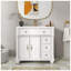 Lavabo de salle de bain 35,6 po Mid-Century blanc avec colonne romaine