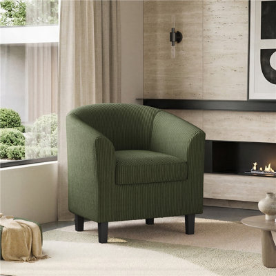 Fauteuil demi-tonneau en cuir 28 po Seldon