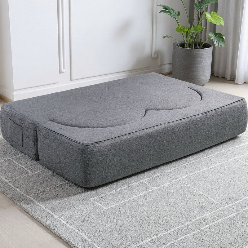 Canapé-lit pliant avec tissu en peluche, canapé convertible 3-en-1 et futon-lit, canapé double multifonctionnel pour les salons, les espaces invités et les appartements