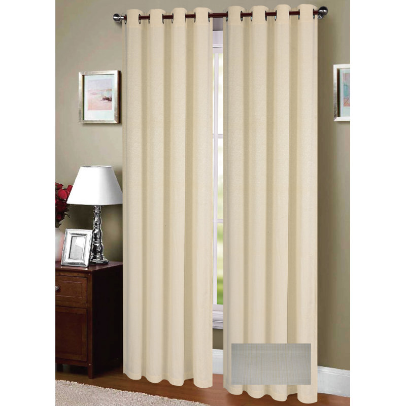 Agner Room Darkening Curtain Single Panel, Beige