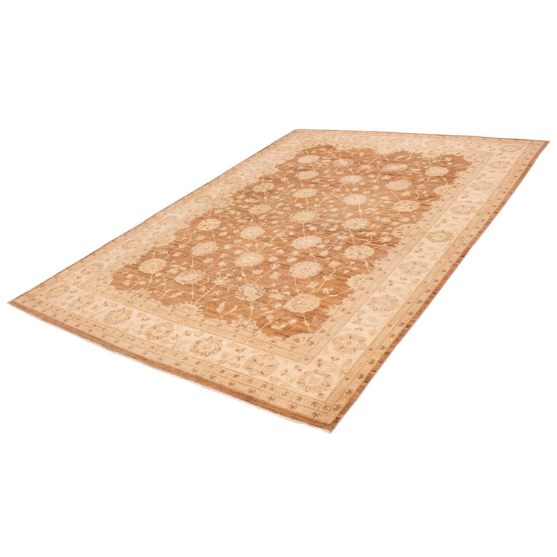 Tapis unique en laine de 9 pi 10 po x 13 pi 9 po brun Wilfrido