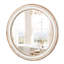 Miroir circulaire de 23,21 pouces pour espace de vie. Aspect bois avec bordure blanchie. Réflexion. Facile à installer. Miroir Edge. Installation et entretien transparents