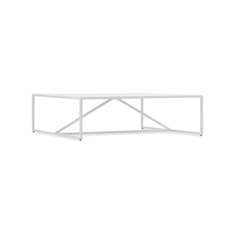 Strut Coffee Table, White, 14" H x 54" L x 20" W