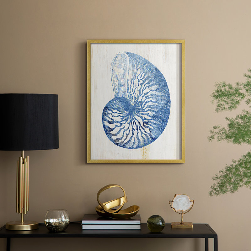 Reproduction encadrée Shell IV - bois massif, H 21 po x l 17 po, Doré