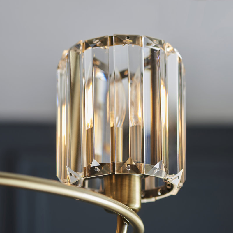 Ampelius Semi Flush Mount, Antique Brass/Clear Glass