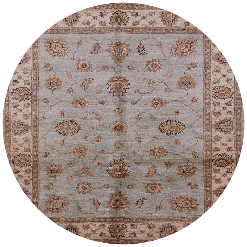 Tapis oriental brun / gris Murial, Rond 4 pi