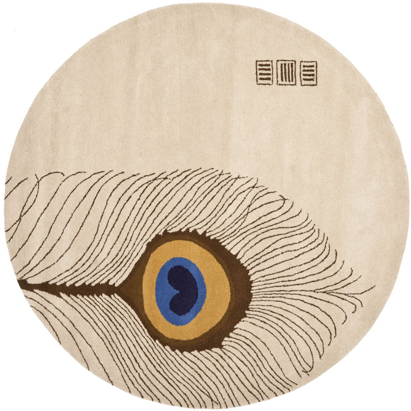 Nonia Hand Tufted Wool And Viscose Rug, Round 6'