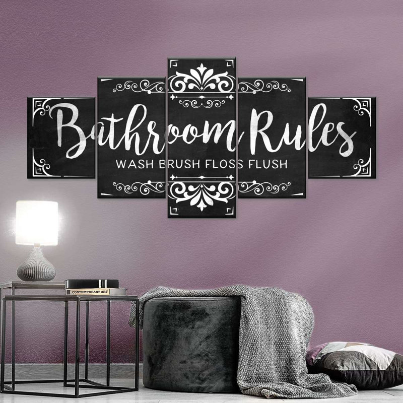 Ensemble de 5 pièces sur toile rétro, H 36 po x l 80 po x P 1,25 po