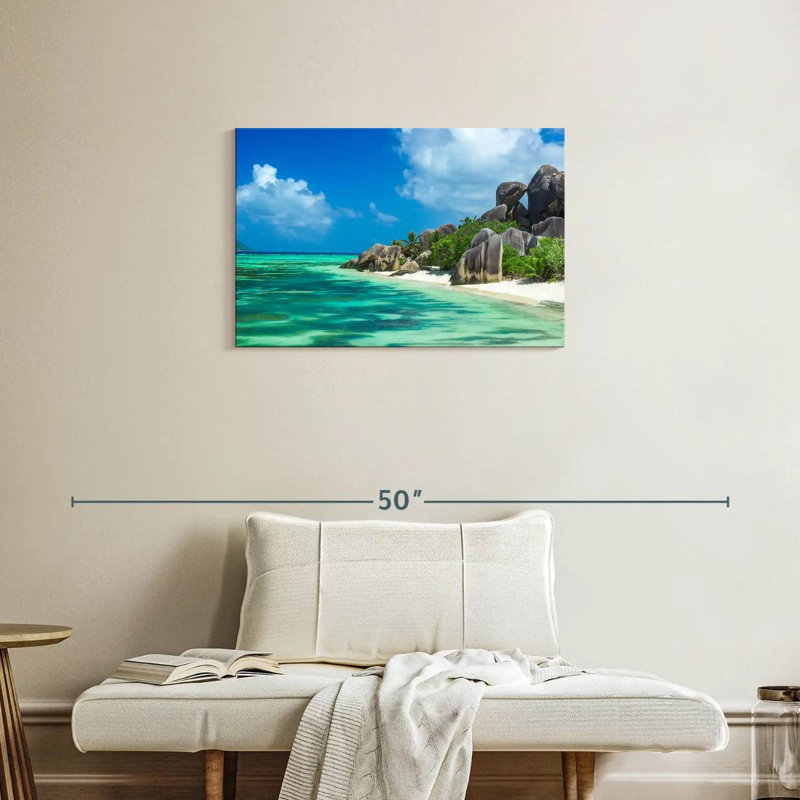 Gillard Seychelles, île de La Digue, H 20 po x l 30 po