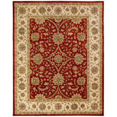 Wool Oriental Area Rug in Red/Beige